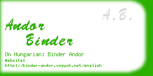 andor binder business card